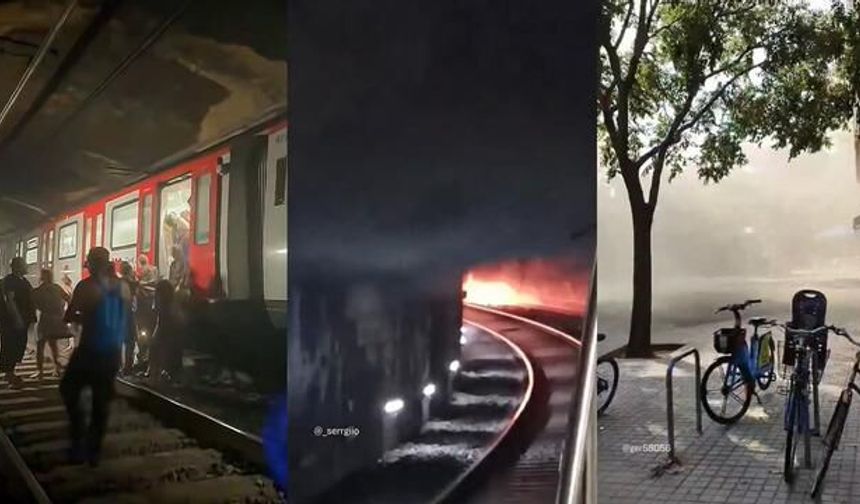 Barselona metrosunda yangın paniği: Yolcular 200 metre yürüyerek kurtuldu