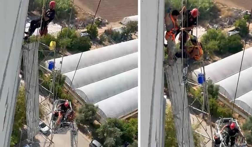 Antalya'da İskele Halatının Kopmasıyla Mahsur Kalan İşçiler Kurtarıldı
