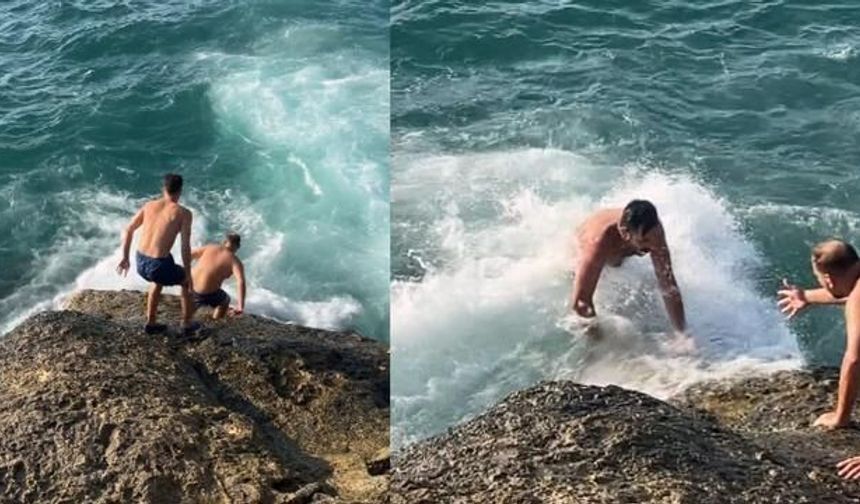 Arnavutköy'de Şiddetli Dalgalar Nedeniyle Boğulma Tehlikesi Yaşandı