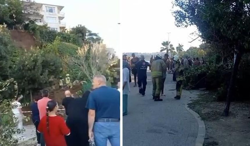 Büyükçekmece Mimar Sinan Sahilinde Toprak Kayması Meydana Geldi