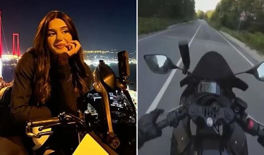 Şile'de Ceyda Yakova'nın motosiklet kazası kask kamerasına yansıdı