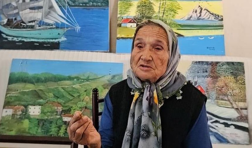 Zonguldaklı Şahinde Teyze Bob Ross'tan İlham Alarak Sanatını Geliştiriyor