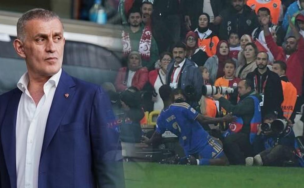 TFF Başkanı İbrahim Hacıosmanoğlu, İtalya maçındaki tezahüratlar sonrası stadyumu terk etti