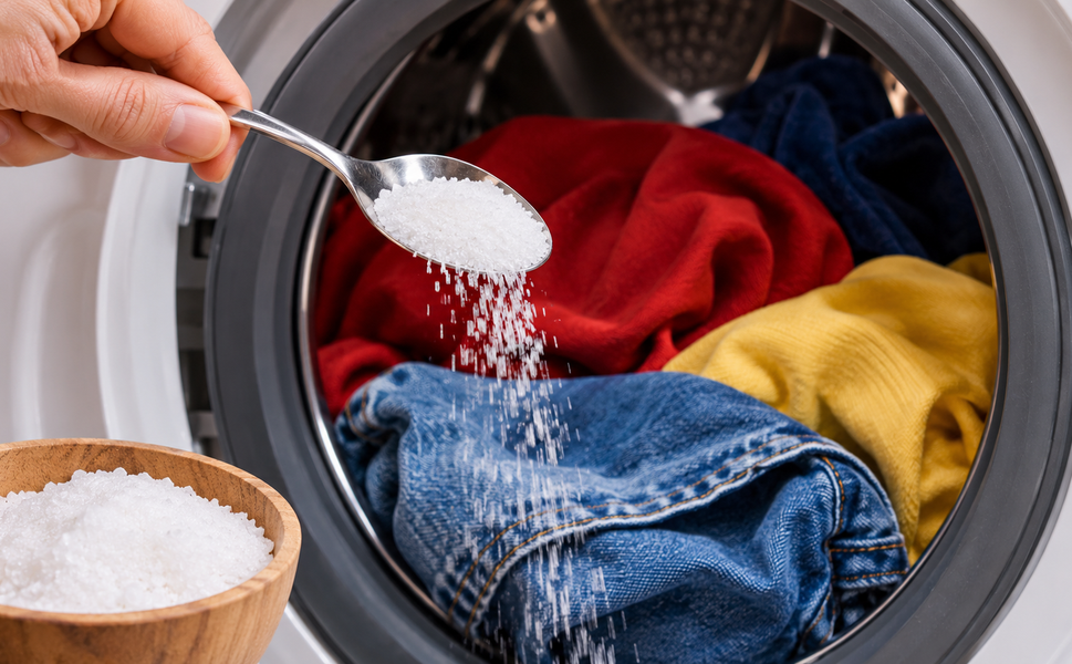 Çamaşır makinesine tuz eklemek kıyafetlerin rengini korumuyor