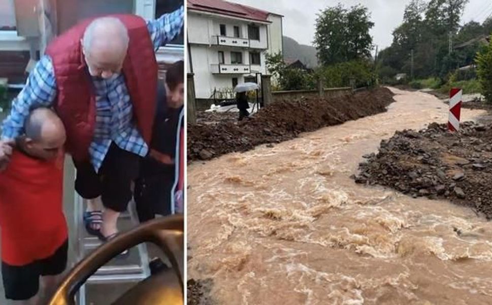 Sakarya'da selde mahsur kalan 80 yaşındaki adam itfaiyenin merdivenli müdahalesiyle kurtarıldı