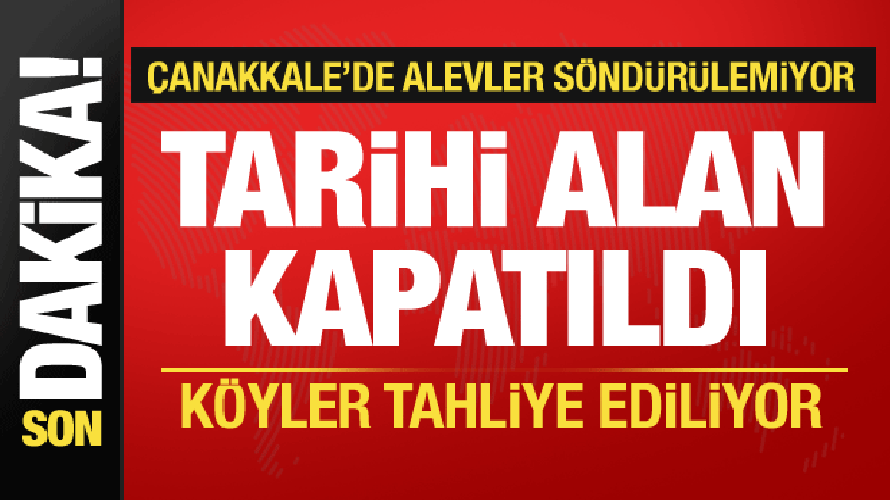 Çanakkale'de yangın büyüyor! Tarihi alan kapatıldı, 5 köy tahliye edildi