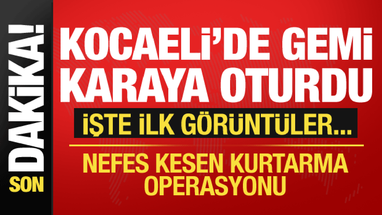 Kocaeli’de kargo gemisi karaya oturdu! 7 personel tahliye edildi