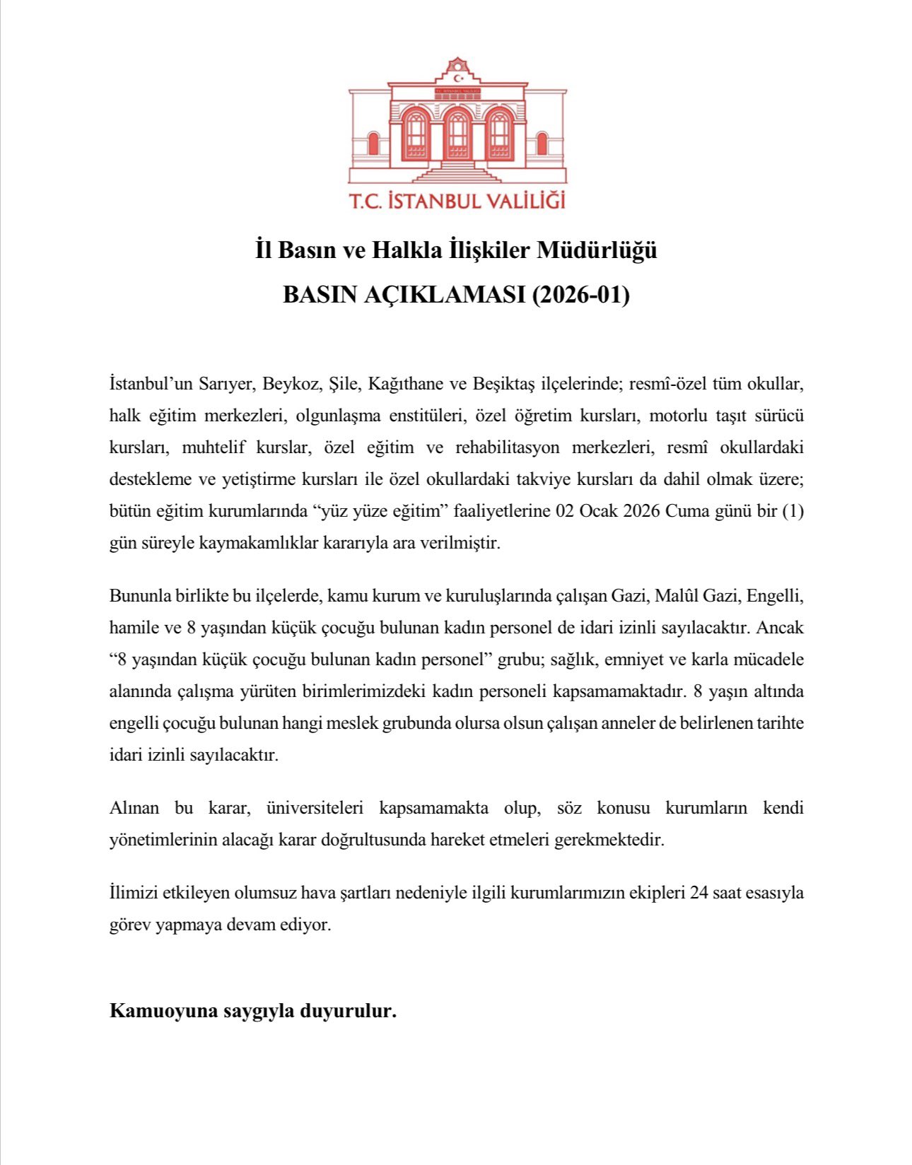 Istanbulvali Aciklama