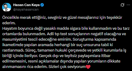 Hasan Can Kaya Açıklama
