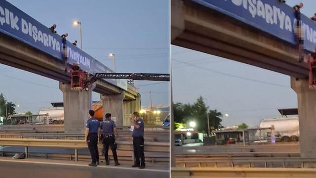 Kocaeli Gebze'de Üst Geçitte Asılı Erkek Cesedi Bulundu