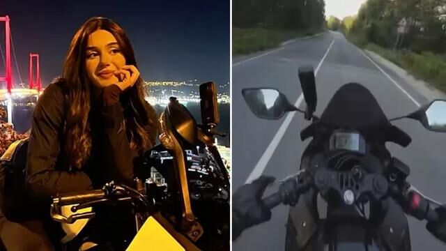 Şile'de Ceyda Yakova'nın motosiklet kazası kask kamerasına yansıdı