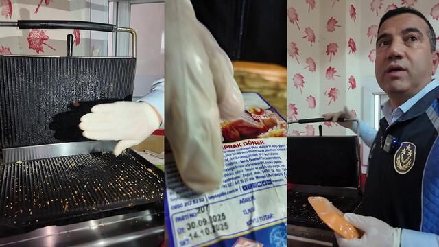 Hatay'da okul kantininde hijyen ihlali ve tarihi geçmiş tavuk döner tespit edildi