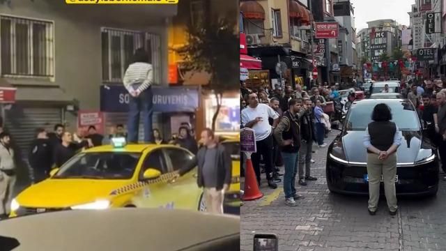Şişli'de taksi üzerine çıkarak trafiği engelleyen kadının Beşiktaş'ta da benzer davranışı ortaya çıktı